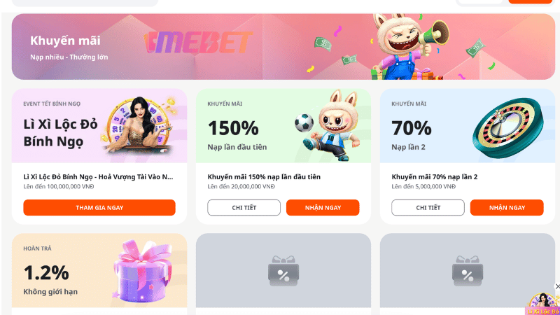 Giới thiệu những khuyến mãi chào mừng hấp dẫn trên MEBET