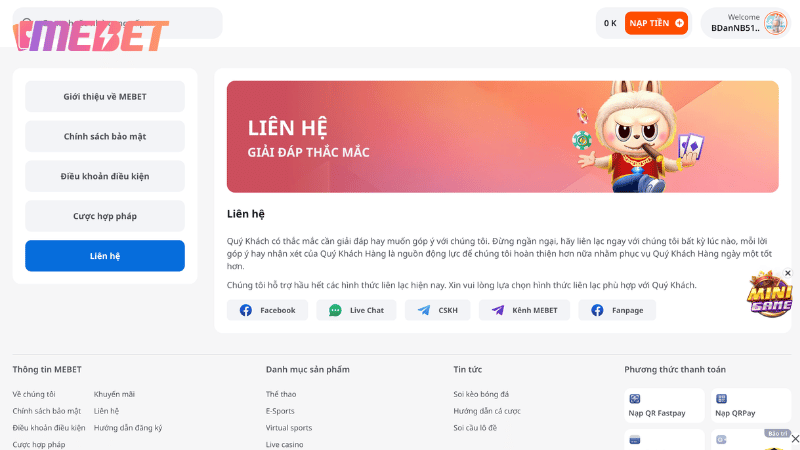 Hướng dẫn liên hệ MEBET đúng cách để được hỗ trợ nhanh nhất