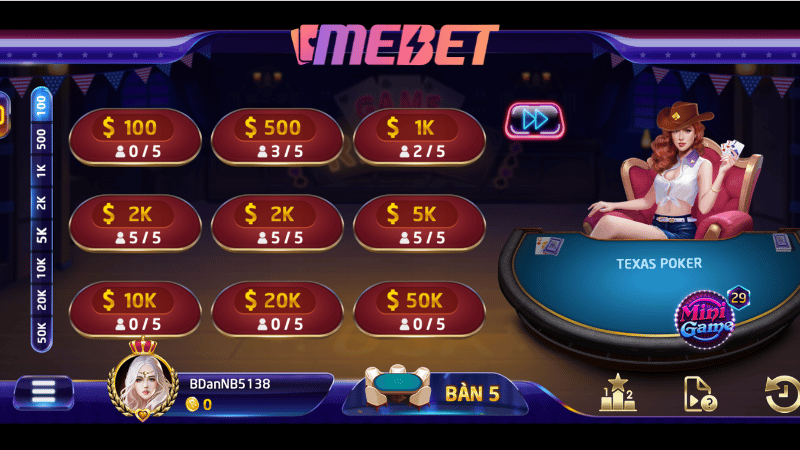 Các game bài nổi bật hiện có tại MEBET