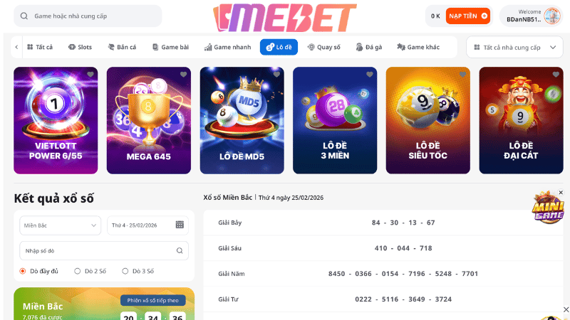 Hệ thống kết quả xổ số MEBET minh bạch, cập nhật ngay lập tức