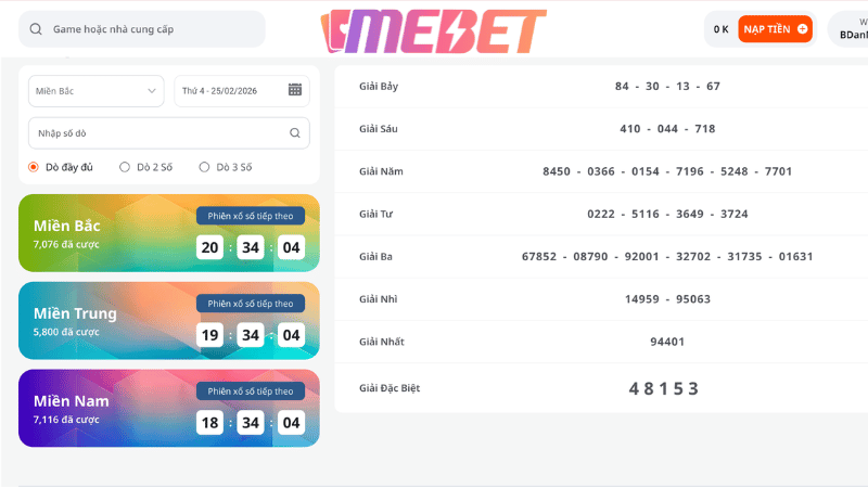 Các hình thức xổ số nổi bật tại MEBET